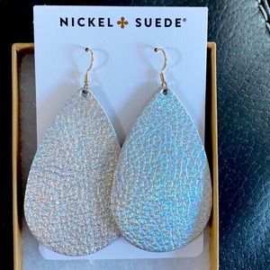 Nickel & Suede NEW Medium Silver Shell Earrings
